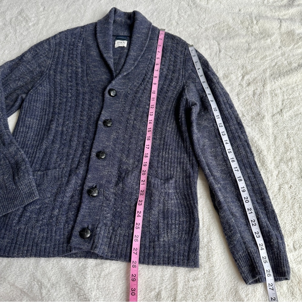 Nordstrom Cashmere Navy Blue Button V-neck Long Sleeve Middle Cardigan L - Picture 7 of 12